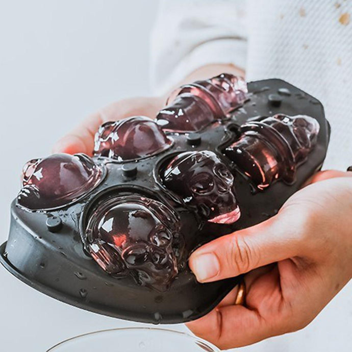 DIY Tool Whiskey Wine Cocktail Ice Cube 3D Silicone Mold Ice Cube Maker Skull Shape Chocolate Mould Tray Ice Cream Mould